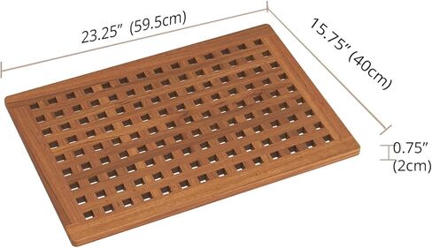 The Original Luxury Yacht Deck Inspired Teak Bath and Shower Mat in Kuwait