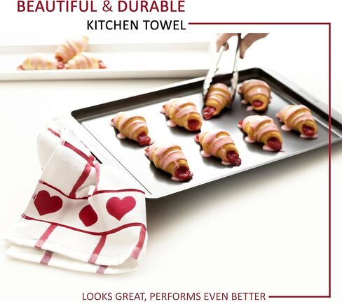 Valentines Kitchen Towels 100 Percent Cotton - 425GSM - Set of 3 – Super Absorbent Dish Towels – Red Valentines Hand Towels – Valentines Day Kitchen Towels – Valentines Day Decorations – 16x24 inches in Saudi Arabia