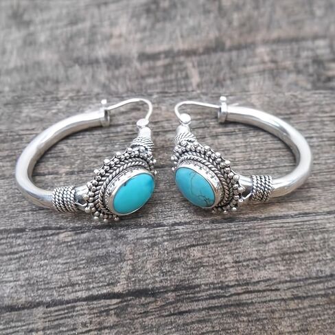 1 Pair of Circular Patchwork Earrings with Curved Minimalist Blue Long Leaf Earrings Niche-style Design, Ocean-inspired Romantic Gift Ideal Valentine's Day and Holiday Present in Saudi Arabia
