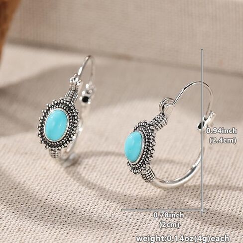 1 Pair of Circular Patchwork Earrings with Curved Minimalist Blue Long Leaf Earrings Niche-style Design, Ocean-inspired Romantic Gift Ideal Valentine's Day and Holiday Present in Saudi Arabia