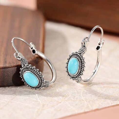 1 Pair of Circular Patchwork Earrings with Curved Minimalist Blue Long Leaf Earrings Niche-style Design, Ocean-inspired Romantic Gift Ideal Valentine's Day and Holiday Present in Saudi Arabia