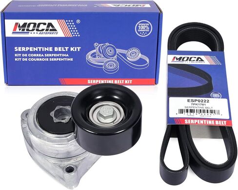 مجموعة شداد ملحقات حزام السربنتين MPLUS لاستبدال Honda 2003-2007 Accord LX Coupe 2-Door 2.4L، 2003-2007 Accord LX Sedan 4-Door 2.4L، 2006-2007 Accord Value Package سيدان 4 أبواب 2.4L in Saudi Arabia