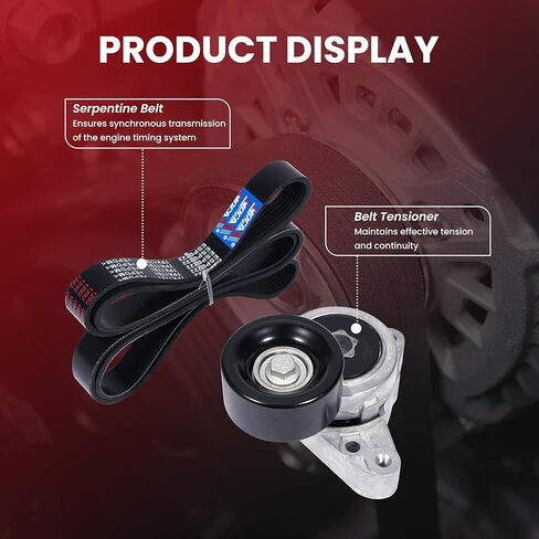 مجموعة شداد ملحقات حزام السربنتين MPLUS لاستبدال Honda 2003-2007 Accord LX Coupe 2-Door 2.4L، 2003-2007 Accord LX Sedan 4-Door 2.4L، 2006-2007 Accord Value Package سيدان 4 أبواب 2.4L in Saudi Arabia