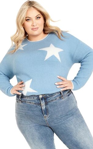 Avenue Women's Plus Size Miley Star Sweater in Saudi Arabia