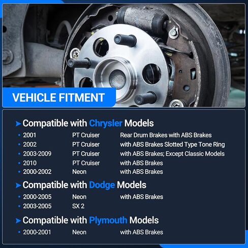 مجموعة المحور والحامل الخلفي 512167 من Autoround مناسبة لكرايسلر PT Cruiser 2001-2010 / نيون 2000-2002، دودج نيون 2000-2005 / SX 2 2003-2005، بليموث نيون 2000-2001، 5 عروة مع ABS، مجموعة من 2 in Saudi Arabia