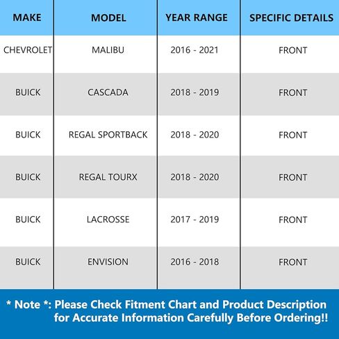 JLEO 513398 (Pair) Front Wheel Bearing Hub Assembly for 2016-2021 Chevrolet Malibu,for 2018-2019 Buick Cascada,2018-2020 Regal Sportback/Regal Tourx,2017-2019 Lacrosse, 2016-2018 Envision in Saudi Arabia