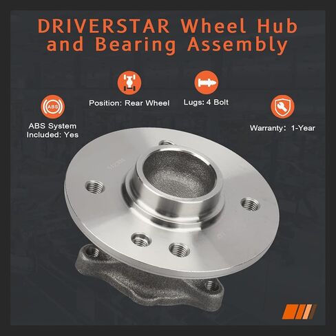 (Pair) DRIVESTAR 512304 Rear Wheel Hub & Bearing Assembly Driver or Passenger for Mini Cooper 2002 2003 2004 2005 2006(ABS Models; M12 Threads ONLY)-4 Bolt in Saudi Arabia