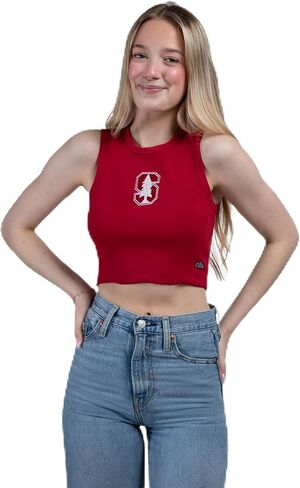 Hype & Vice Cut -Off Tank للنساء (صغير) - جامعة ستانفورد توب للنساء ، أعلى دبابة Fit Fit ، قمصان الكلية لأيام اللعبة - الكاردينال in Kuwait
