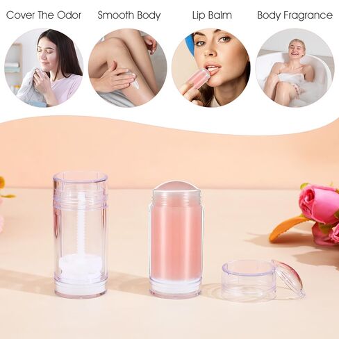 JIEYAO 30 Pcs Clear Empty Deodorant Containers, 1oz/30ml Twist-Up Refillable Lip Balm Tubes Bottom Fill Deodorant Bottles Tubes for DIY Lipstick Solid Perfume in Saudi Arabia