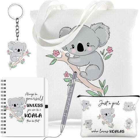 Kinlop 5 Pcs Guinea Pigs Lover Gifts for Women Include Just a Girl Who Loves Guinea Pigs Tote Bag Canvas Cosmetic Bag Coil Notebook Keychain and Ballpoint Pen for Women Girls in Kuwait