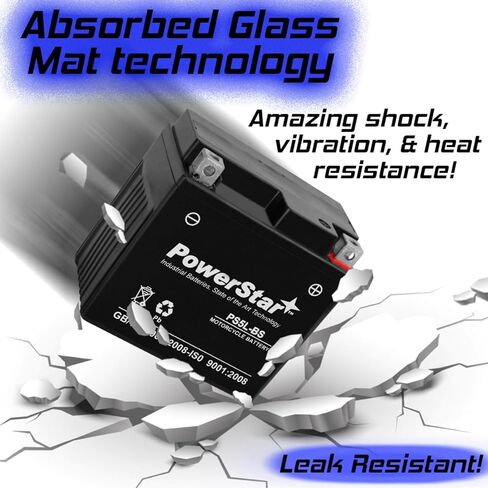 PowerStar YTX5L-BS ATV Battery Replacement for Honda TRX90 90CC 06-'09 12V 4Ah 145CCA in Kuwait