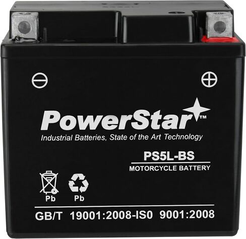 PowerStar YTX5L-BS ATV Battery Replacement for Honda TRX90 90CC 06-'09 12V 4Ah 145CCA in Kuwait