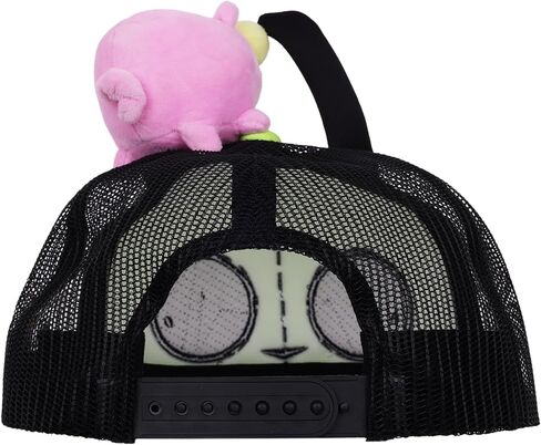 قبعة بيسبول Invader Zim Flying Pig Plush Skater، قبعة Snapback لشخصية Gir مع خنزير قطيفة ثلاثي الأبعاد، أخضر نيون وأسود in Saudi Arabia