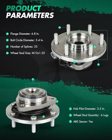 SCITOO 2 x Wheel Hub and Bearing Assembly Left Right Front for INFINITIn 515066 WH515066 SK515066 29515066 7500293 H515066 WA515066HD 102009 BR930637 29515066 WA515066 WB515066 in Saudi Arabia