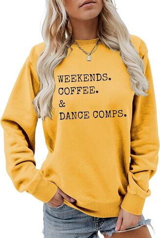 Weekends Coffee and Dance Comps Sweatshirt for Women Dance Competition Sweatshirt Dance Teacher Dance Mom Hoodie in Saudi Arabia