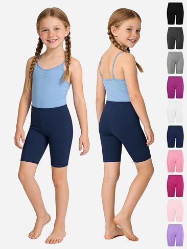 10 Pack Girls Bike Shorts Cartwheel Biker Under Dress Athletic Dance Gymnastics Toddler Girl Shorts Kids Clothes in Saudi Arabia