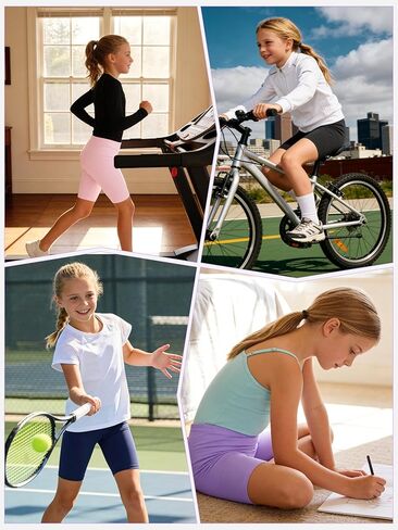 10 Pack Girls Bike Shorts Cartwheel Biker Under Dress Athletic Dance Gymnastics Toddler Girl Shorts Kids Clothes in Saudi Arabia