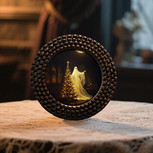 إطار صورة دائري مقاس 3 × 3، إطار صورة دائري أسود صغير للتعليق على الحائط أو عرض الطاولة، ديكور كلاسيكي بسيط للمنزل والمكتب in Kuwait