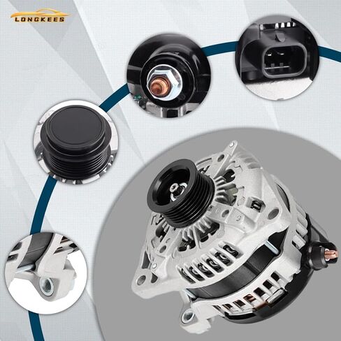 12V 130A Alternator, FIT 2014-2017 Honda Odyssey 3.5L V6, 6-Groove Clutch Pulley, Internal Regulator, Replaces OE# 31100-RV0-A11, 104211-8520, 11775 in Kuwait