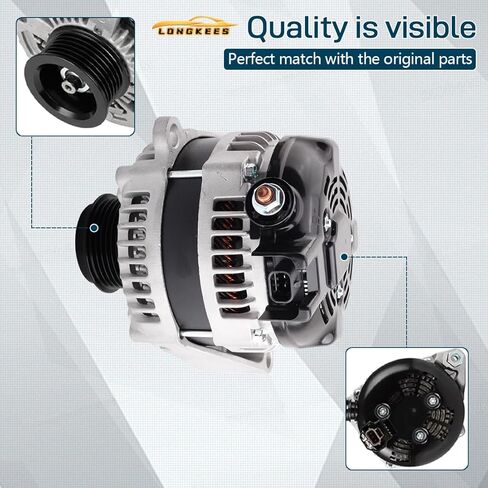 12V 130A Alternator, FIT 2014-2017 Honda Odyssey 3.5L V6, 6-Groove Clutch Pulley, Internal Regulator, Replaces OE# 31100-RV0-A11, 104211-8520, 11775 in Kuwait