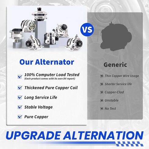 High Output Alternator for-Jaguar F-Pace F-Type XE XF XFR XFR-S XJ XJR XJR575 XK XKR XKR-S for-Land Rover LR4 for-Range Roverl, OE 104210-5360, 6-Groove Pulley 12V 150A in Saudi Arabia