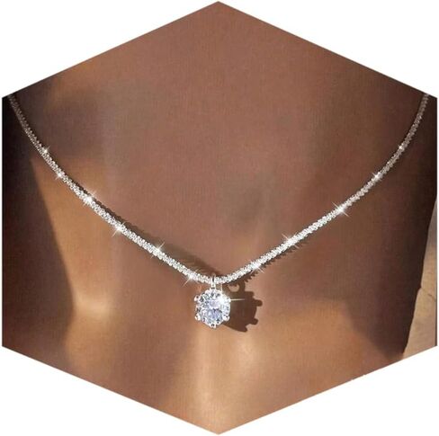 قلادات تنس فضية من حجر الراين للنساء، قلادة أنيقة قابلة للتعديل بطبقات من حبل ملتوي مكعب من الزركون الماسي على شكل فراشة، هدايا مجوهرات على شكل قلب مثلجة (حبل ملتوي (الماس) 1) in Kuwait