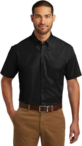 Port Authority Men's Short Sleeve Carefree Poplin Button-Down Shirt in Saudi Arabia