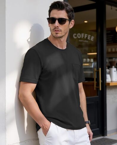 EKLENTSON Men's Lightweight Pocket T-Shirt UPF 80+ Sun Protection UV Tee Shirt Moisture Wicking Basic Tshirt in Saudi Arabia