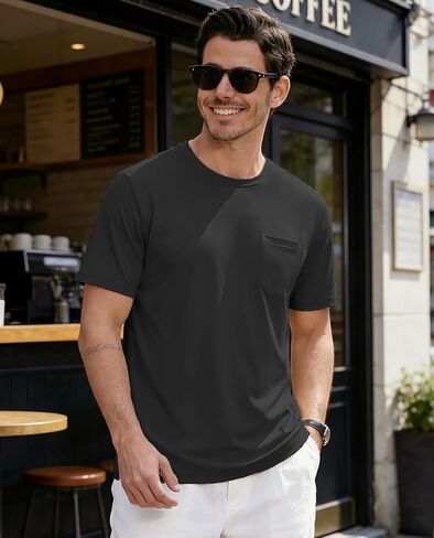 EKLENTSON Men's Lightweight Pocket T-Shirt UPF 80+ Sun Protection UV Tee Shirt Moisture Wicking Basic Tshirt in Saudi Arabia