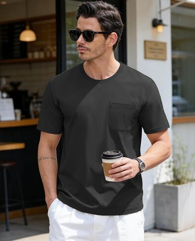 EKLENTSON Men's Lightweight Pocket T-Shirt UPF 80+ Sun Protection UV Tee Shirt Moisture Wicking Basic Tshirt in Saudi Arabia