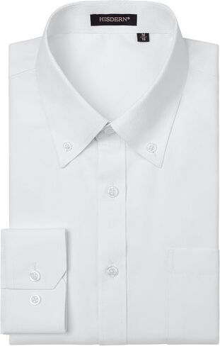 HISDERN 515 Mens Dress Shirts Long Sleeve Wrinkle Free Formal Shirt Stripe Business Casual Button Down Shirts in Saudi Arabia