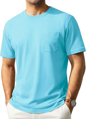 EKLENTSON Men's Lightweight Pocket T-Shirt UPF 80+ Sun Protection UV Tee Shirt Moisture Wicking Basic Tshirt in Saudi Arabia