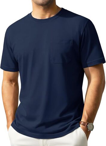 EKLENTSON Men's Lightweight Pocket T-Shirt UPF 80+ Sun Protection UV Tee Shirt Moisture Wicking Basic Tshirt in Saudi Arabia