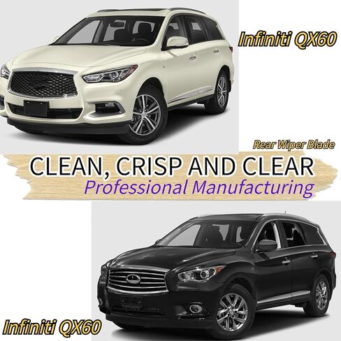 استبدال شفرة الممسحة الخلفية والذراع لسيارة Infiniti QX60 2014-2020 2019 2018 2017 2016 2015 - OEM مناسب لنماذج Base Hybrid Luxe Pure - مجموعة شفرات ممسحة الزجاج الأمامي الخلفية لجميع المواسم in Kuwait