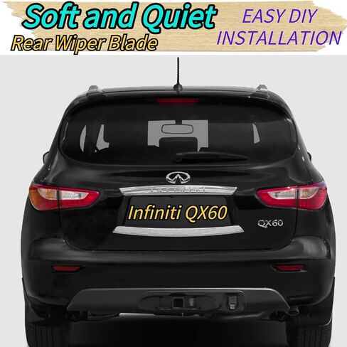 استبدال شفرة الممسحة الخلفية والذراع لسيارة Infiniti QX60 2014-2020 2019 2018 2017 2016 2015 - OEM مناسب لنماذج Base Hybrid Luxe Pure - مجموعة شفرات ممسحة الزجاج الأمامي الخلفية لجميع المواسم in Kuwait