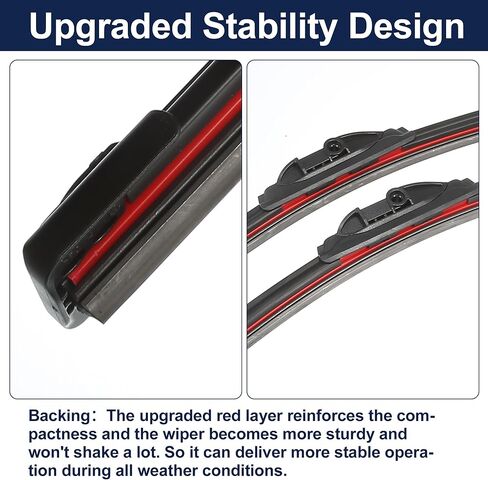 X AUTOHAUX 1 Pair 26"+17" Front Windshield Wiper Blade for Ford Focus 2 06-11 Replacement Set W/Upgraded Stability All Weather Side-Lock, Not J/U Hook in Saudi Arabia