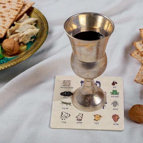 36 Sets Passover Drinks Coasters The Ten Plagues Coasters 4x4 Inch Paper Coaster Set for Seder Table Disposable Table Decor for Christian Gifts Passover Seder Decoration in Kuwait