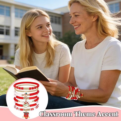 أساور المعلم japdnk للنساء، هدايا تقدير المعلم، أساور مطرزة للمعلمين، هدايا شكر للمعلمين، العودة إلى المدرسة في نهاية العام هدايا التخرج في عيد الميلاد in Kuwait