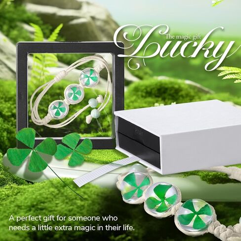 سوار Lucky Clover للنساء - مجوهرات البرسيم ذات الأربع أوراق مصنوعة يدويًا، سوار ساحر أخضر قابل للتعديل - هدية عيد القديس باتريك، إكسسوار الحظ الأيرلندي للارتداء اليومي in Kuwait