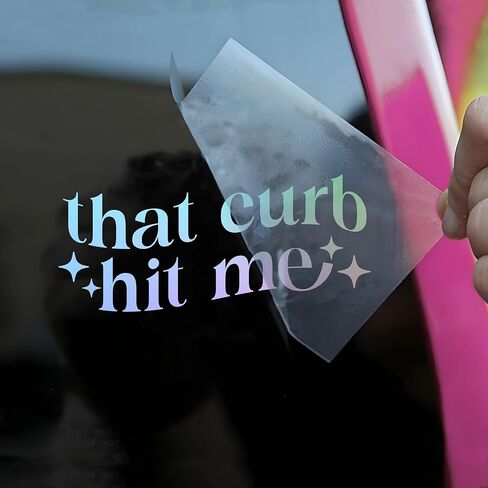 ملصق سيارة That Curb Hit Me للسائق الجديد المضحك، الصحة العقلية، الفكاهة والقلق، ملحقات نافذة السيارة تأكيدات من الفينيل المقاوم للماء مقاس 6 بوصات هدية للأم والأب والصديق وزملاء العمل in Kuwait