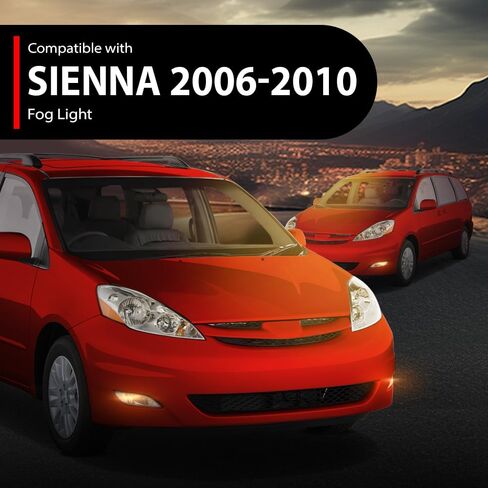 ANDPLAY Pair of Front Bumper Fog Light Driving Lamp Halogen Compatible with Toyota Sienna 2006 2007 2008 2009 2010 81220AE020, 81210AE020, TO2592122, TO2593122 White in Kuwait