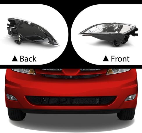 ANDPLAY Pair of Front Bumper Fog Light Driving Lamp Halogen Compatible with Toyota Sienna 2006 2007 2008 2009 2010 81220AE020, 81210AE020, TO2592122, TO2593122 White in Kuwait