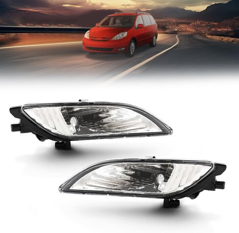 ANDPLAY Pair of Front Bumper Fog Light Driving Lamp Halogen Compatible with Toyota Sienna 2006 2007 2008 2009 2010 81220AE020, 81210AE020, TO2592122, TO2593122 White in Kuwait