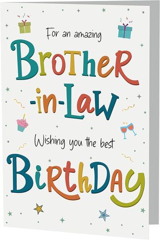 Birthday Card for Brother-in-Law – Colourful A5 Greeting Card with Printed Verse – Premium UK Made Design in Kuwait