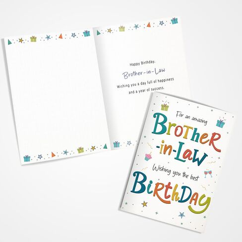 Birthday Card for Brother-in-Law – Colourful A5 Greeting Card with Printed Verse – Premium UK Made Design in Kuwait