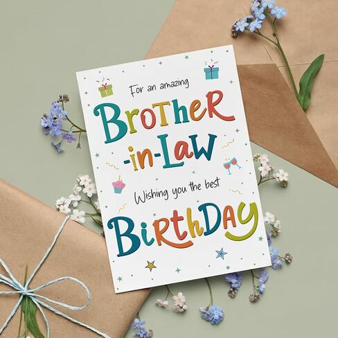 Birthday Card for Brother-in-Law – Colourful A5 Greeting Card with Printed Verse – Premium UK Made Design in Kuwait