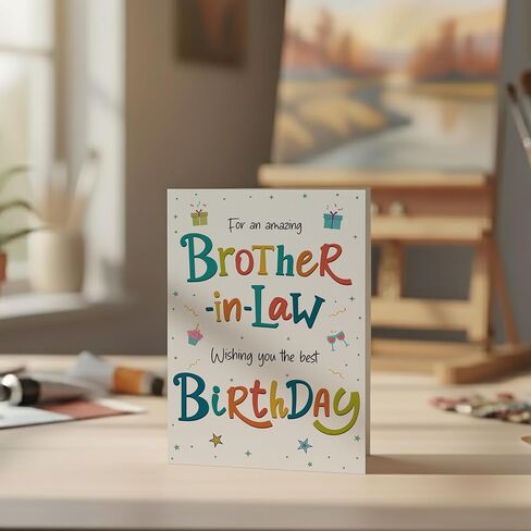 Birthday Card for Brother-in-Law – Colourful A5 Greeting Card with Printed Verse – Premium UK Made Design in Kuwait