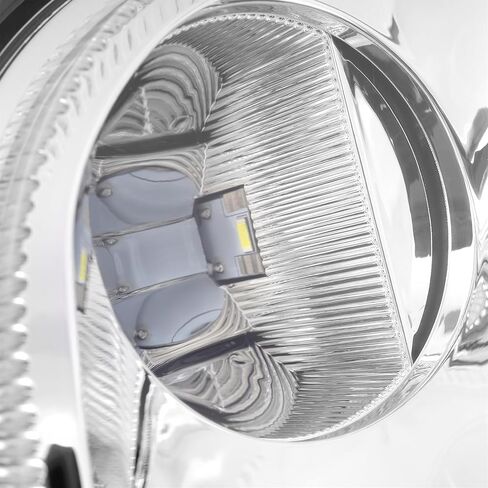 مصابيح الضباب LED الكاملة اليمنى متوافقة مع 2018-2024 Freightliner Cascadia عدسة شفافة مبيت الكروم مصباح الضباب الأمامي DRL سائق واستبدال جانب الركاب لـ A6603653003 in Saudi Arabia