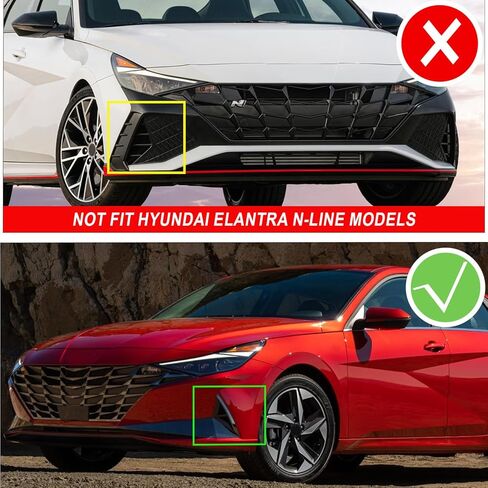 LED Front Bumper Fog Light Compatible with Hyundai Elantra 2021~2023 (Not fit N-line) DRL Indicator Light White Daytime Running Light | Amber Turn signal lamp, Replaces# HY1038168, HY1039168 in Kuwait