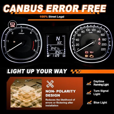 LED Front Bumper Fog Light Compatible with Hyundai Elantra 2021~2023 (Not fit N-line) DRL Indicator Light White Daytime Running Light | Amber Turn signal lamp, Replaces# HY1038168, HY1039168 in Kuwait